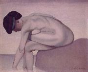 Felix Vallotton Bather in Profile seated on a Cliff oil painting reproduction